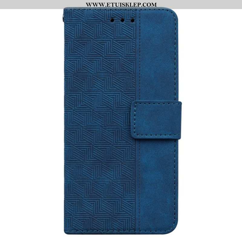 Etui Folio do Xiaomi Redmi Note 12 4G z Łańcuch Pasiasty Wzór